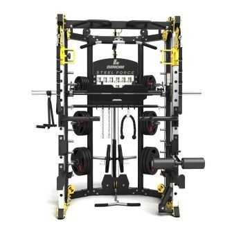 Multigimnasio B10 Doble Polea Carga de Disco, Power Rack, Multipower, Prensa piernas y aces.